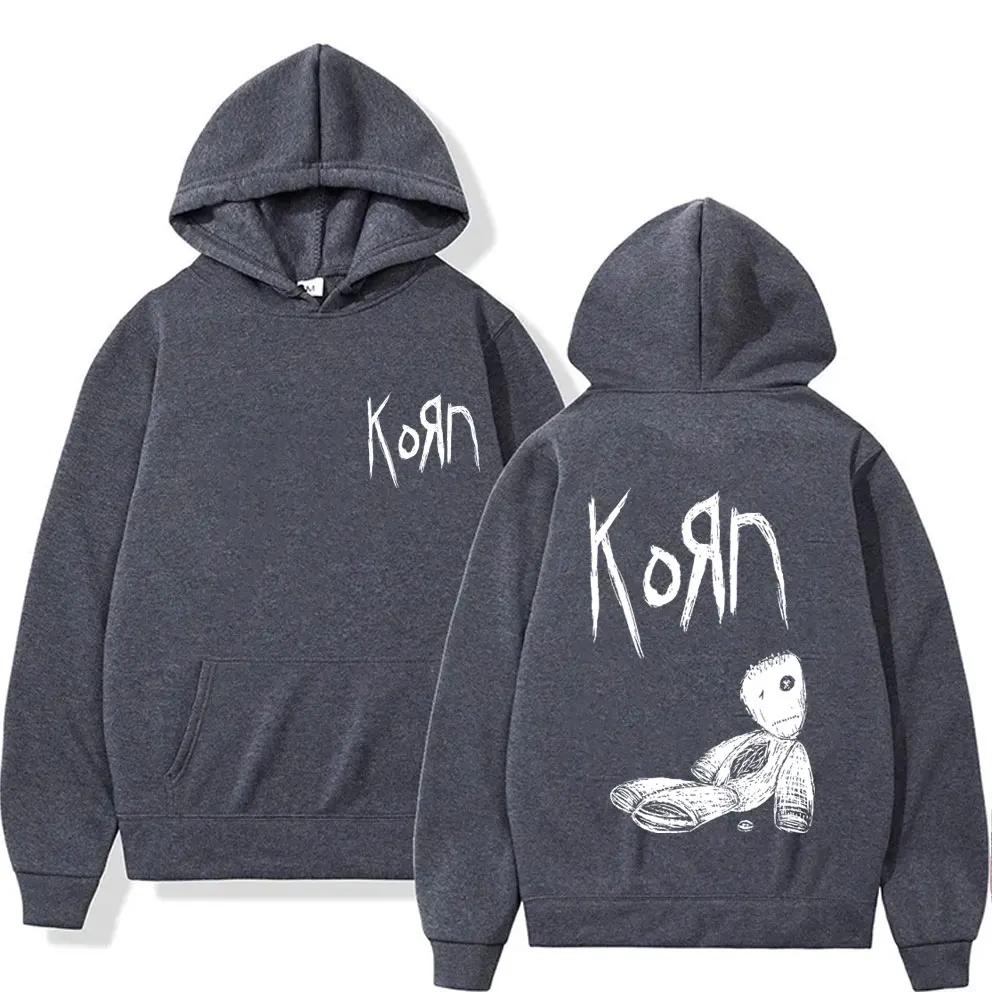 Sudadera con capucha con estampado gráfico de la banda de Rock Korn para hombre y mujer, Sudadera con capucha con música altern