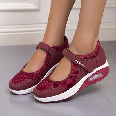 Кроссовки на платформе с подушкой, женские, дышащие, сетчатые, весна-лето, повседневная обувь, женские, больших размеров, с ремешком на щиколотке, балетки Zapato Mujer