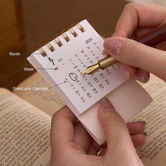 Мини настольный календарь 2026 г. Янв.2026-Дек.2026 12-месячный планировщик Маленький настольный перекидной календарь на двойной спирали для дома и офиса
