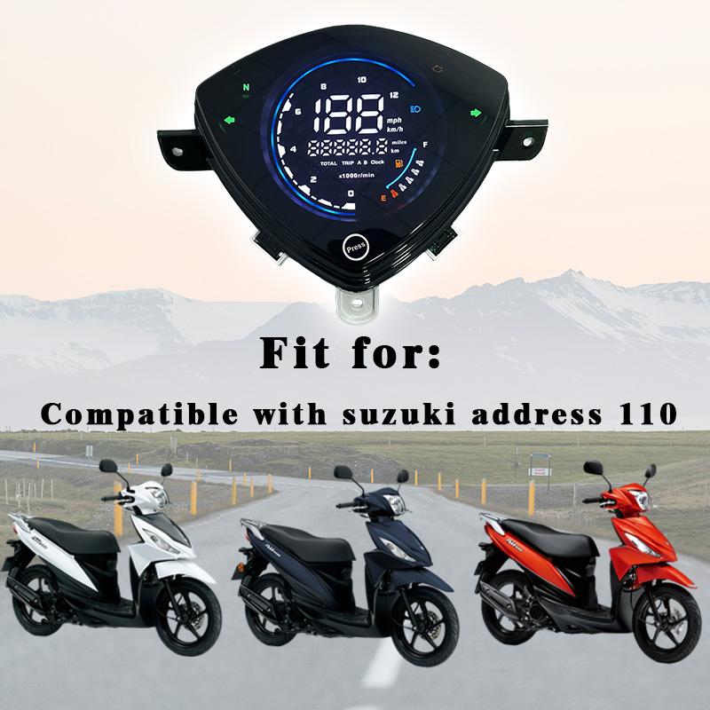 LED Display Motorcycle Speedometer Moto Digital Tachometer Dashboard for Suzuki Address 110 Address110 Scooter 110Uk 110 UK110