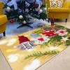 Christmas Concept Decorative Fine Machine Woven Cotton Non-Slip Base Washable Room Carpet