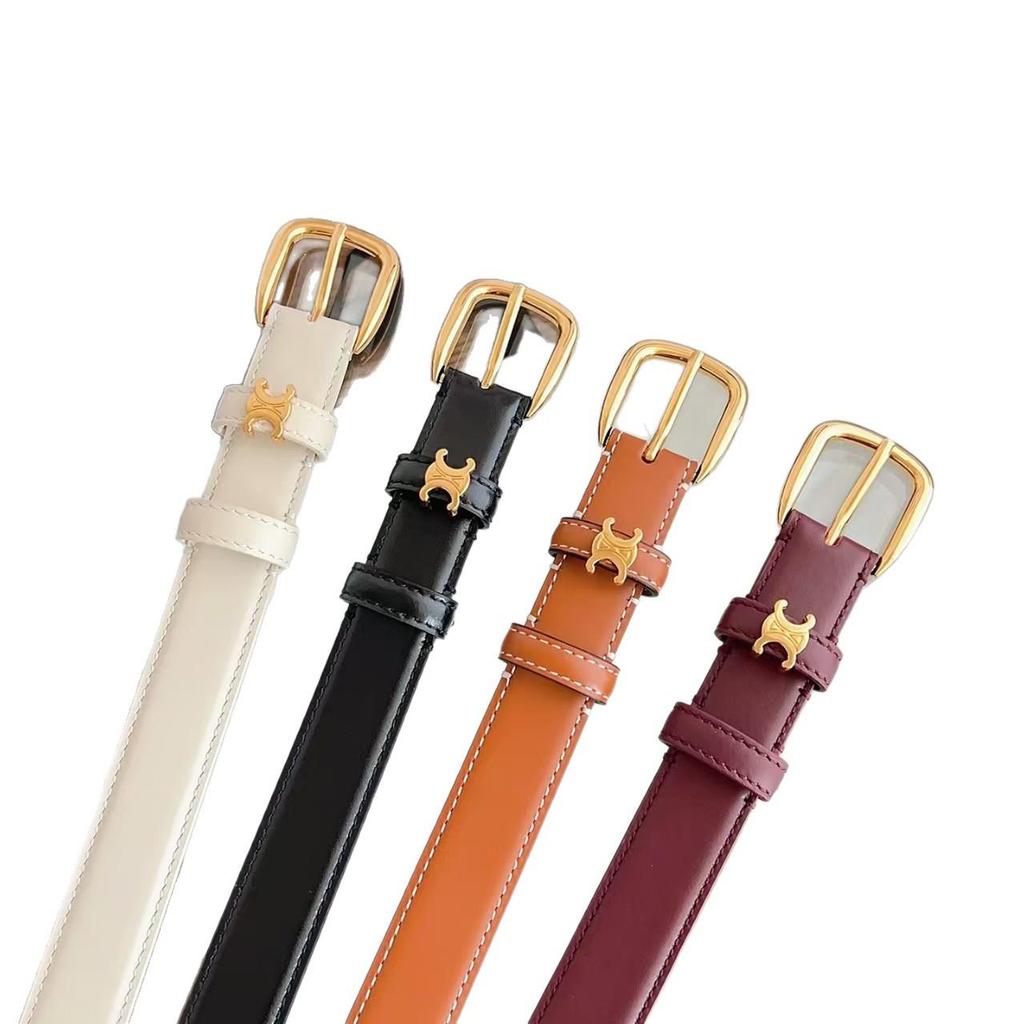 Новый женский ремень 2,5 см с пряжкой Triomphe из телячьей кожи - Универсальный модный аксессуар с подарочной упаковкой