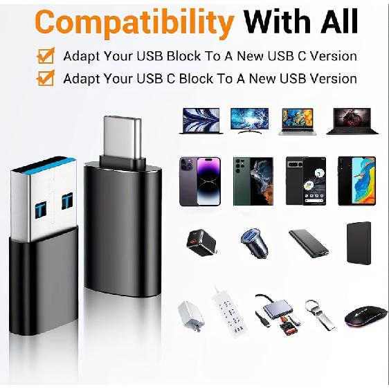 4 Pack USB to USB C OTG Adapter 2Pack Type C Female to A Male Charger Converter 2Pack USB C Male to USB 3.0 Female Adapter 3