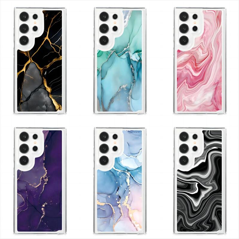 Мраморный прозрачный чехол для Samsung Galaxy A55 A15 A35 A25 A54 A14 A34 A24 A53 A13 A23 A33 A73 A52 A72 A32 Мягкая задняя крышка из ТПУ