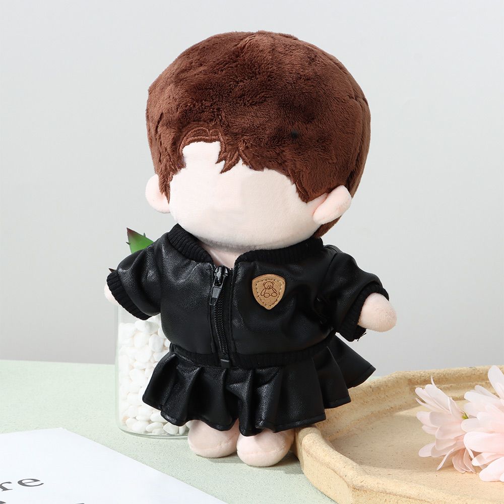 For Idol Dolls Doll Outfit Accessories 20cm Doll Overalls PU Leather Jacket Plush Doll's Clothes