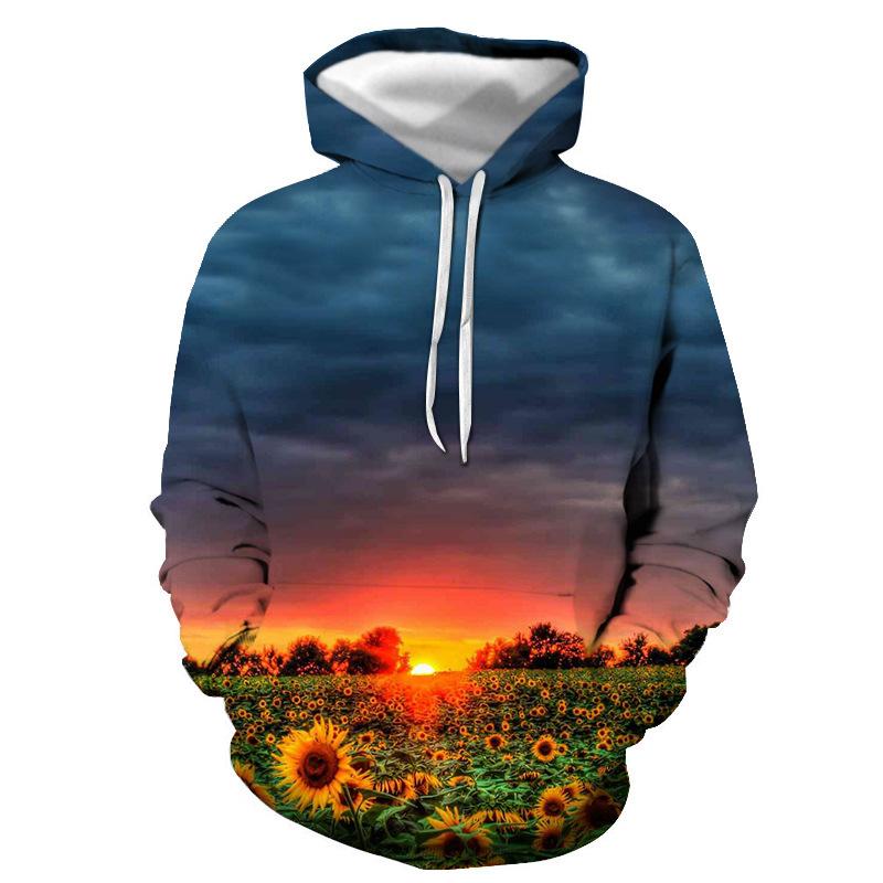 Модные толстовки с капюшоном с изображением подсолнуха, 3D-принт, женская уличная одежда, свободные свитера с капюшоном, толстовки с капюшоном для женщин