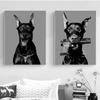 Hypebeast современный черно-белый пистолет Добермана Роскошные модные постеры с принтами на холсте настенная живопись картина в скандинавском стиле для комнаты домашний декор