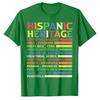 Hispanic Heritage Month National Latino Countries Flag T-Shirt Letters Printed Graphic Tee Top La Herencia Hispana Women Clothes