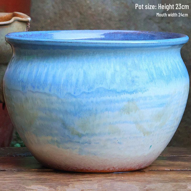 Большой Ручной Глиняный Керамический Цветочный Горшок – Дышащий Высокий Горшок для Суккулентов, Бугенвиллии, Стрелиции, Горшок из Фиолетовой Глины