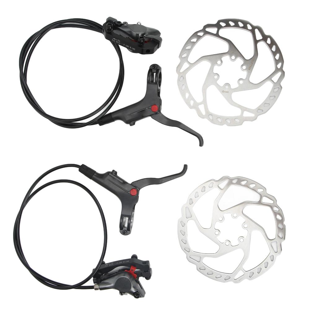 Комплект дисковых тормозов WAKE передний и задний, алюминиевые суппорты, роторы из нержавеющей стали 160 мм с тормозным рычагом для троса, для шоссейного велосипеда