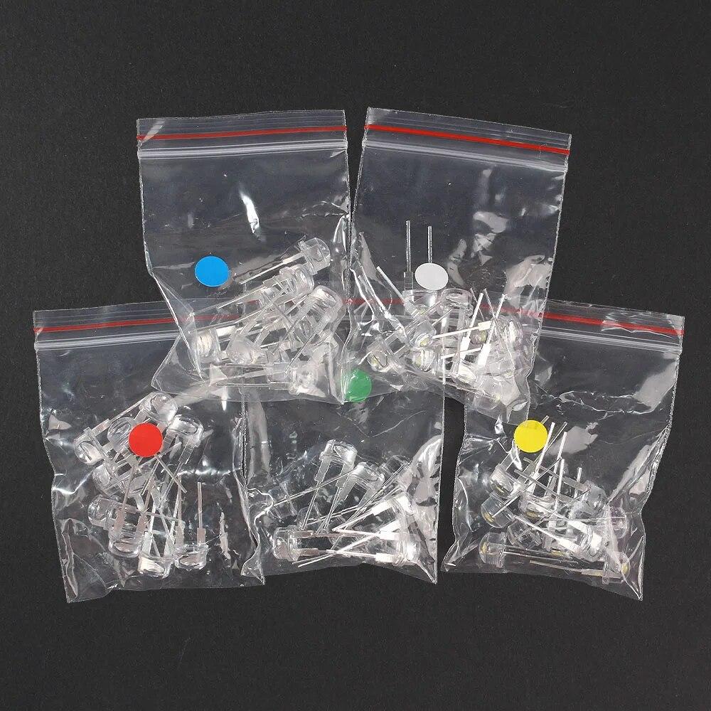 50 шт./лот 8 мм светодиодный соломенная шляпа/туман/цвет/прозрачный светоизлучающий диод комплект белый синий зеленый красный желтый свет светодиодные лампы излучающий диод F8