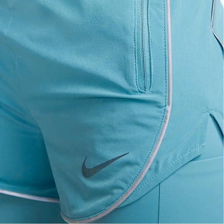Nike Однотонные шорты с принтом логотипа на молнии Повседневные шорты Женские шорты Синие DQ5936-424