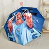 Manchester City Player Portable Automatic Umbrella Retractable Design with 8-Rib Durability Durable Plastic & Iron All-Season Umbrella for Travel