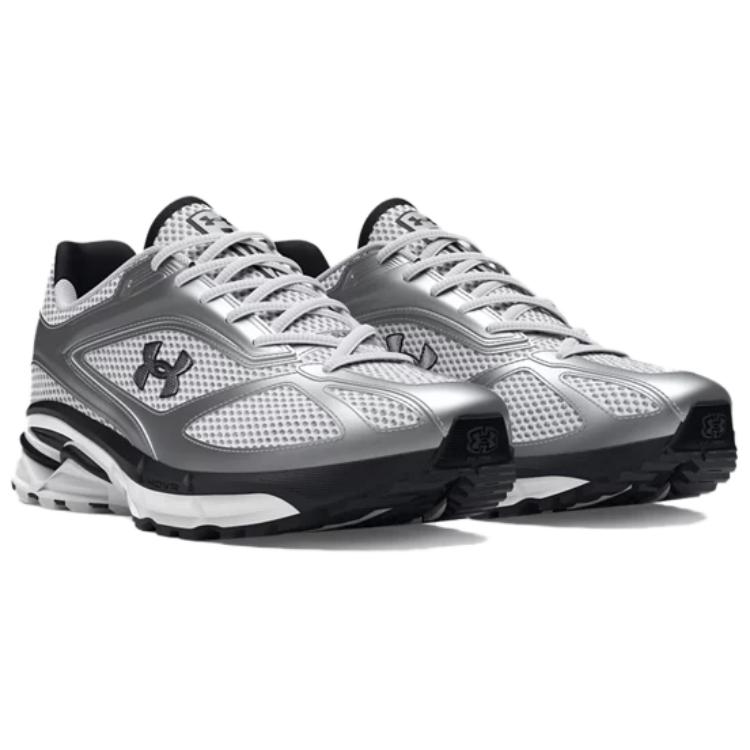 Under Armour Apparition Metallic Silver Black Men Sneakers White 3027595-106