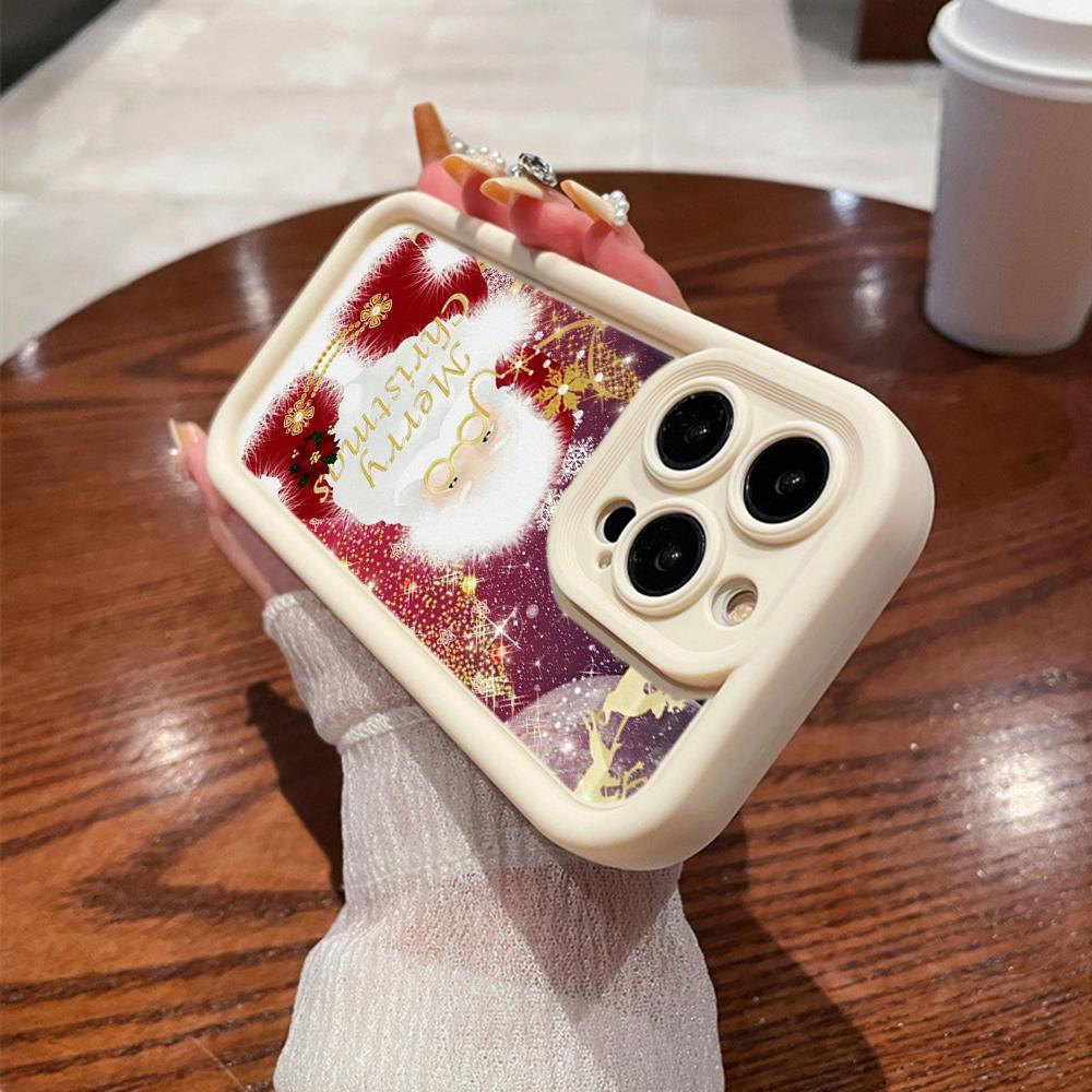 N105 рождественские и новогодние арт-мягкие чехлы для телефонов Angel Eyes для iPhone 16 15 14 13 11 Pro Max 8 7 6s Plus 12 mini XR XS Max SE противоударный чехол