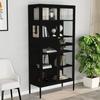 VidaXL Display Cabinet Black 90x40x180 Cm Steel and Tempered Glass 336079