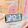 Portable Cartoon Fan: USB Rechargeable Silent Mini Fan with Phone Holder & Strong Wind Power