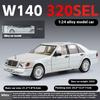 Масштаб 1/24 Mercedes Benz W140 320SEL Классический лимузин Сплав Литой Модель автомобиля Звук и свет Украшение для стола Подарок для друга Презент