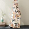 Dimanaf 2024 Plus Size Dress Women  Summer V-Neck Sundress Bohemian Floral Print Loose Big Oversize Maxi Dress 5500