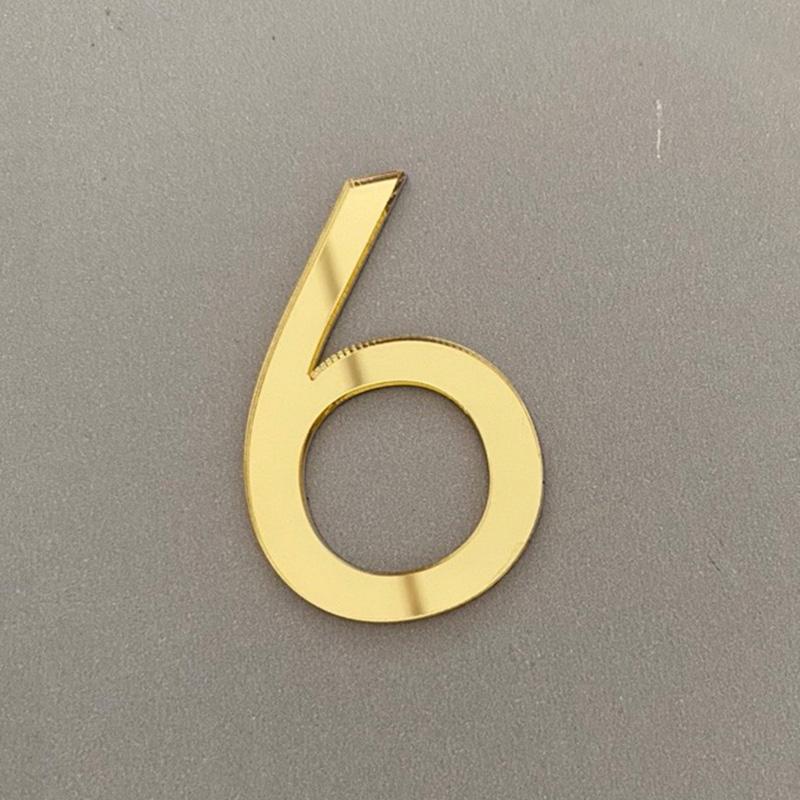 1PC Self Adhesive Door Number Acrylic Plate Address Plaque Mailbox Sign Sticker House Number