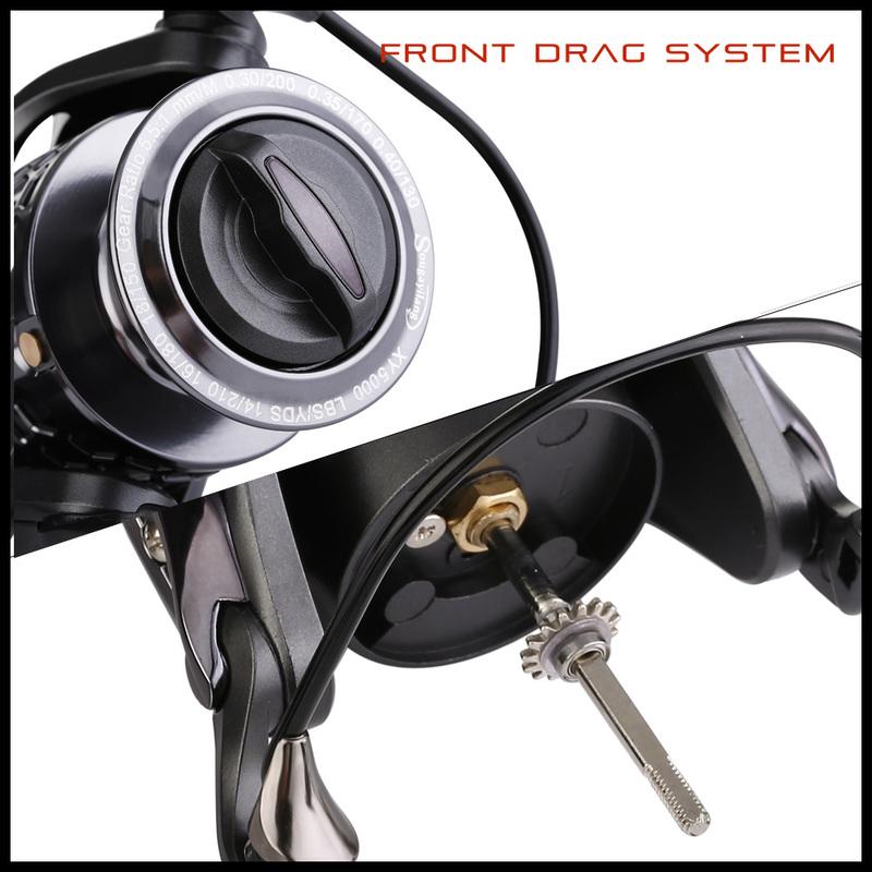 Рыболовные катушки 13 + 1BB Легкая ультрагладкая металлическая алюминиевая спиннинговая рыболовная катушка со свободной шпулей