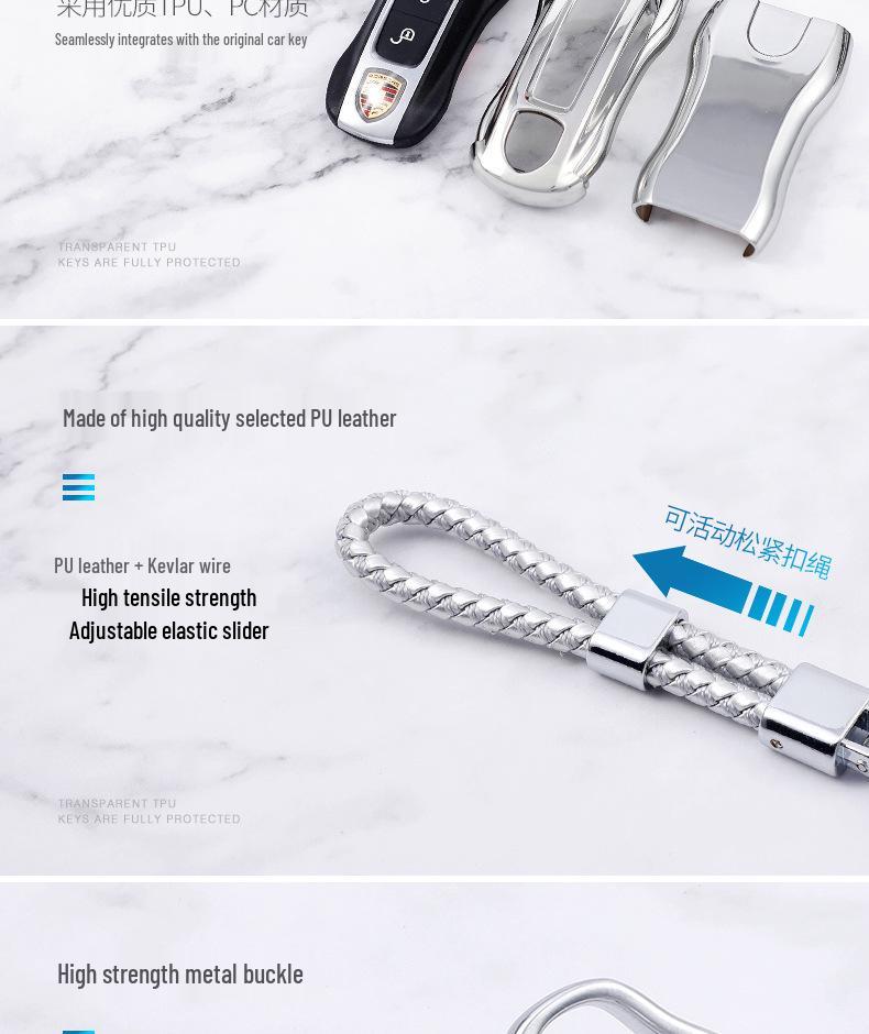 Чехол для ключа Porsche для Cayenne, Macan, Panamera и 718 - Защитный корпус для автомобильного ключа