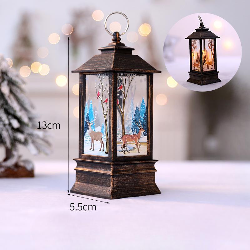 Рождественская ветряная лампа, внутреннее освещение, маленькая ветряная лампа, лампа в виде пламени, квадратная лампа, лампа-свеча, светодиодная электронная лампа, рождественское украшение, орнамент