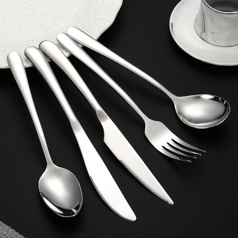 Нож, вилка и ложка из нержавеющей стали 304, утолщенная элегантная серия, толстая ручка, ложка, вилка, набор западных столовых приборов