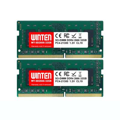 WINTEN Внутренний 64 ГБ x CL19 SODIMM для гарантии и совместимости WT-SD2666-D64GB Память DDR4-2666, (2 32 ГБ), 260-контактная SDRAM 1,2 В, ноутбуки. 5-летний