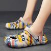 Мужские тапочки большого размера с мешком на голове, нескользящие туфли с камуфляжным принтом в виде граффити, спортивные пляжные сандалии Step On Shit