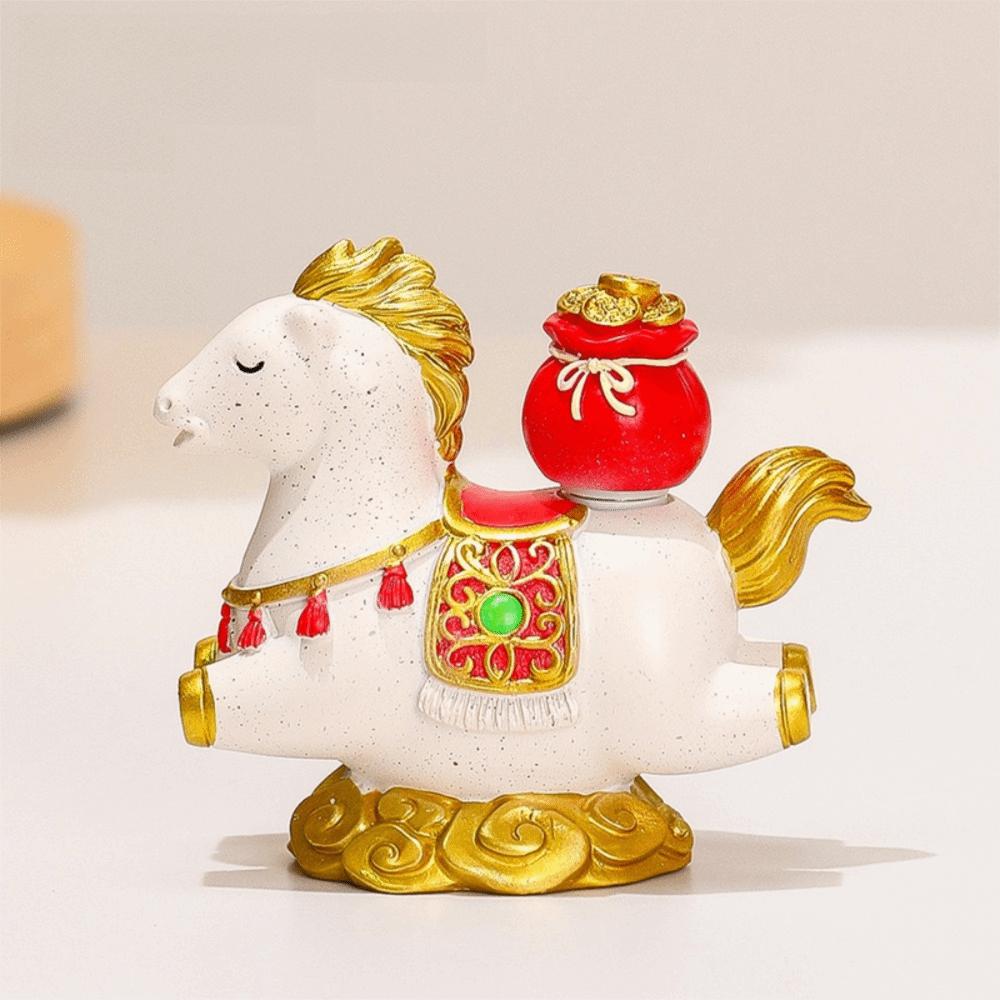 Смола Новогодний Талисман Миниатюрное Настольное Украшение Зодиакальные Украшения Подарок Фигурка Лошади Шкаф