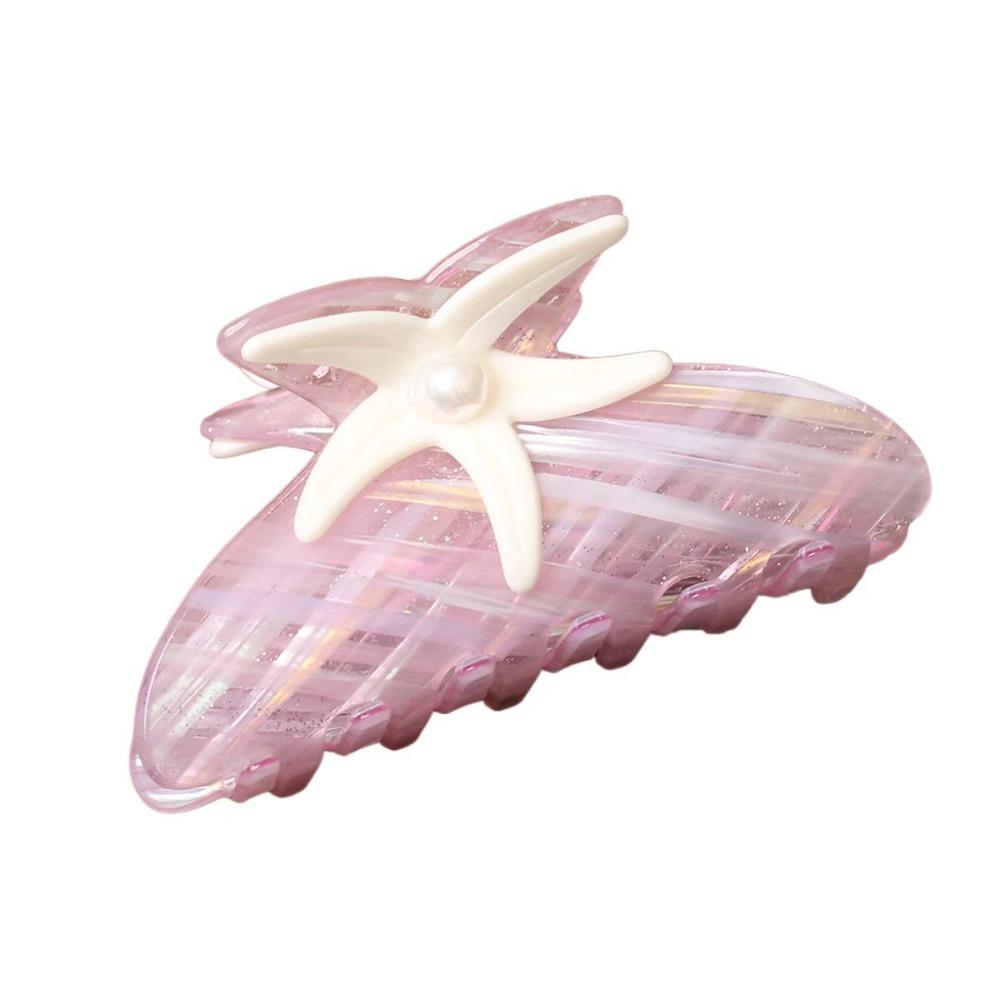 Shark Clip Pearl Hair Claw Colorful Acrylic Shark Clip Personalized Starfish Hair Grab  Streetwear