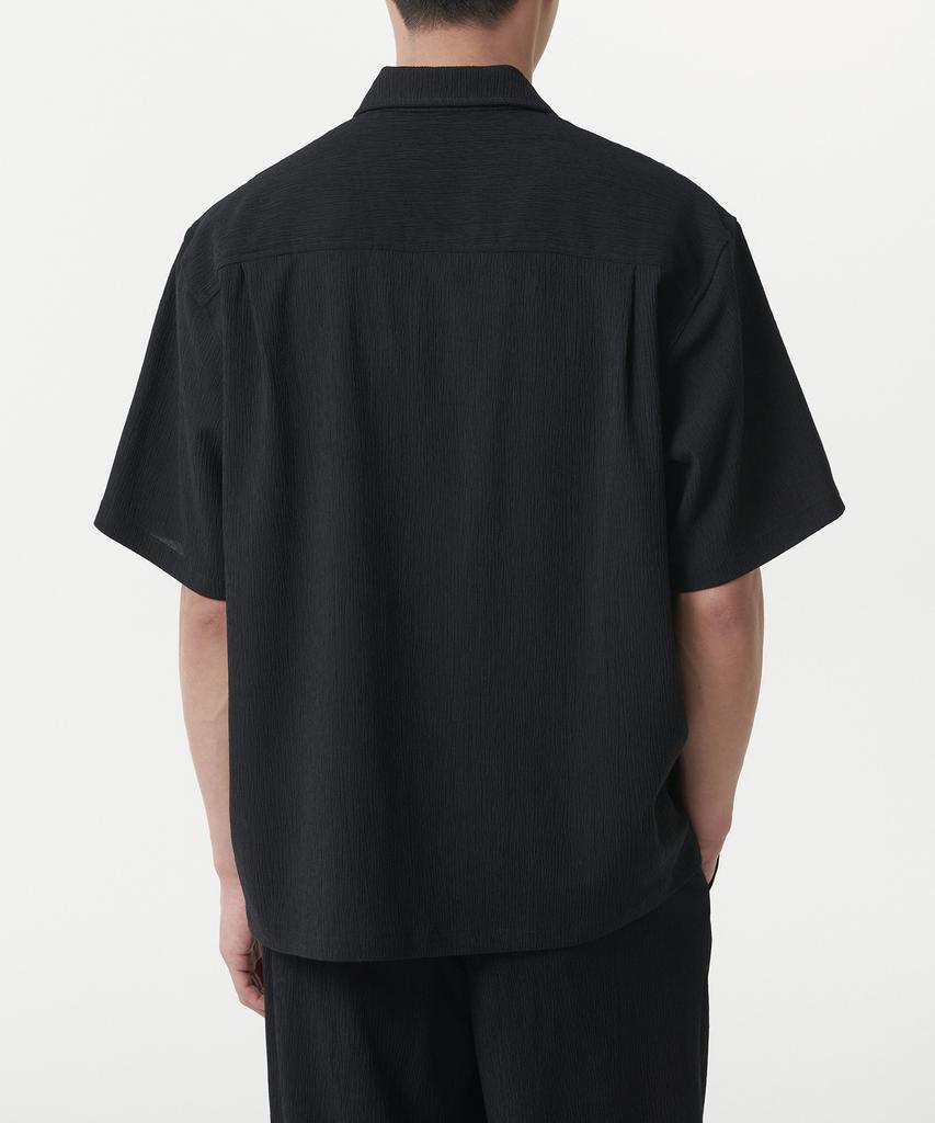 MUSINSA STANDARD Crinkle Relaxed Short Sleeve Shirt [Black]