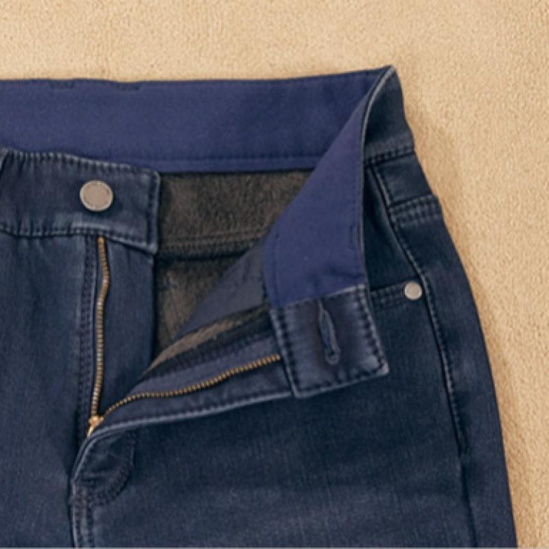 Bang Bang Women S Mink Boa Fleece Lined Bonded Denim Navy