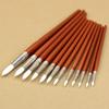 Fine Red Pearl Wooden Paint Acrylic Watercolor Oil Painting Artists Brushes 1 Set/12pcs