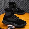 Martin Boots Men's Autumn New Lightweight Breathable Men's Boots Fashion High-top Canvas Sports and Leisure Shoes