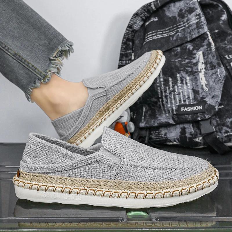 Текстильные слипоны для рыбака Мужские лоферы Летние тапочки Балетки Ленивые туфли Размер 39-44