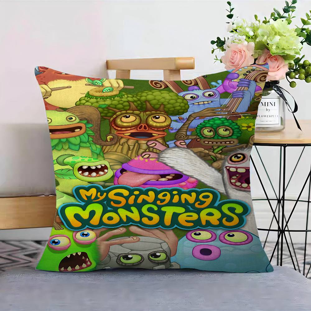 Подушка-чехол для подушки My Singing Monsters, чехол для автомобильной подушки 45x45 см, чехол для поясничной подушки, чехол для диванной подушки