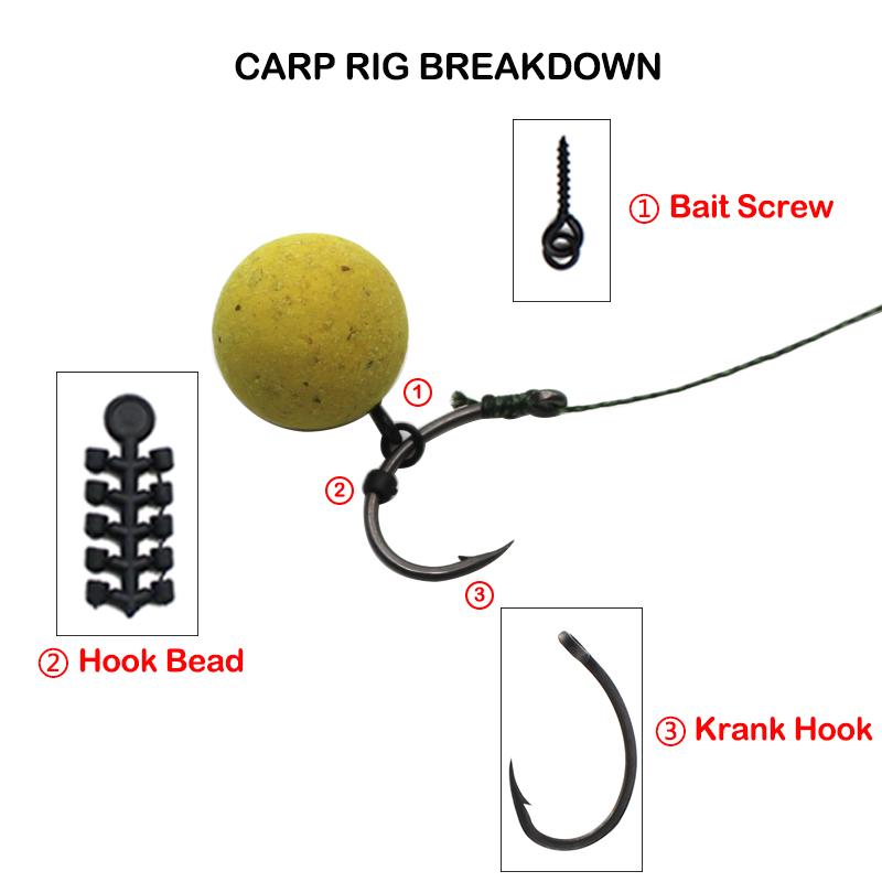 1 коробка, набор для ловли карпа, винтовой крючок с наживкой, кривошипный крючок из высокоуглеродистой стали с микро-бородкой 2/4/6/8, коробка для снастей для карпа, аксессуары