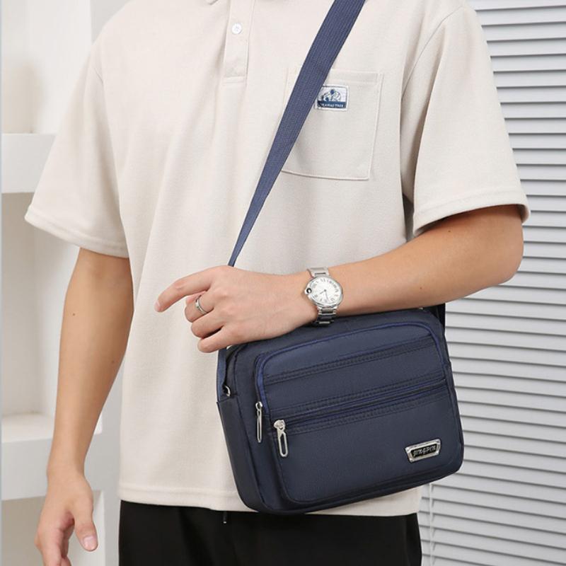 Большая вместительная мужская сумка на одно плечо, водонепроницаемый и износостойкий рюкзак с несколькими карманами для бизнеса