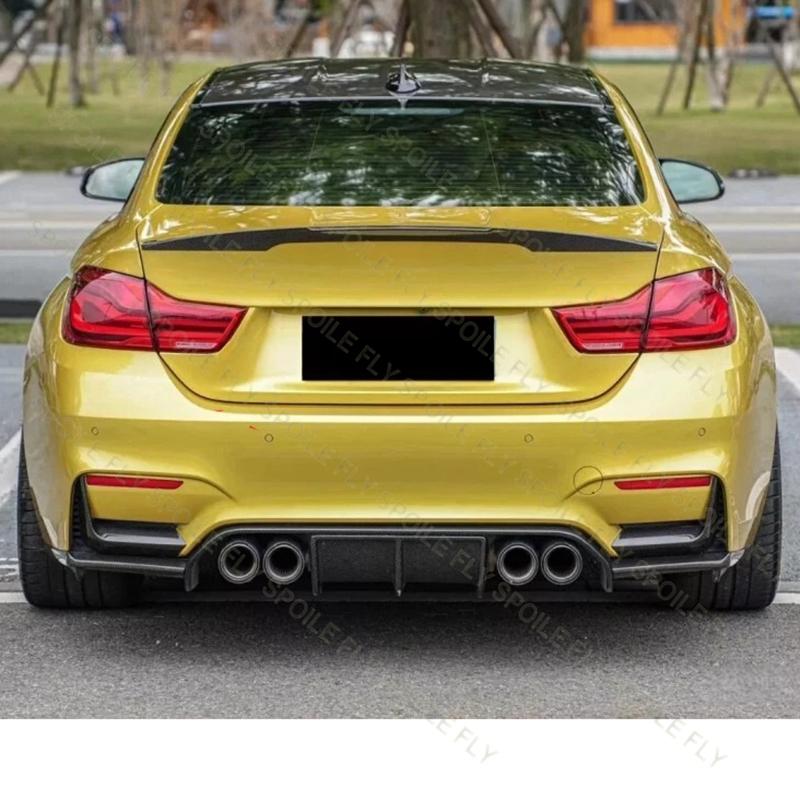 Для BMW 4 серии F32 F33 Стиль M4 2013-2016 Высококачественный АБС-пластик Задний бампер автомобиля Спойлер-губа Комплект обвеса Глянцевый черный Под карбон