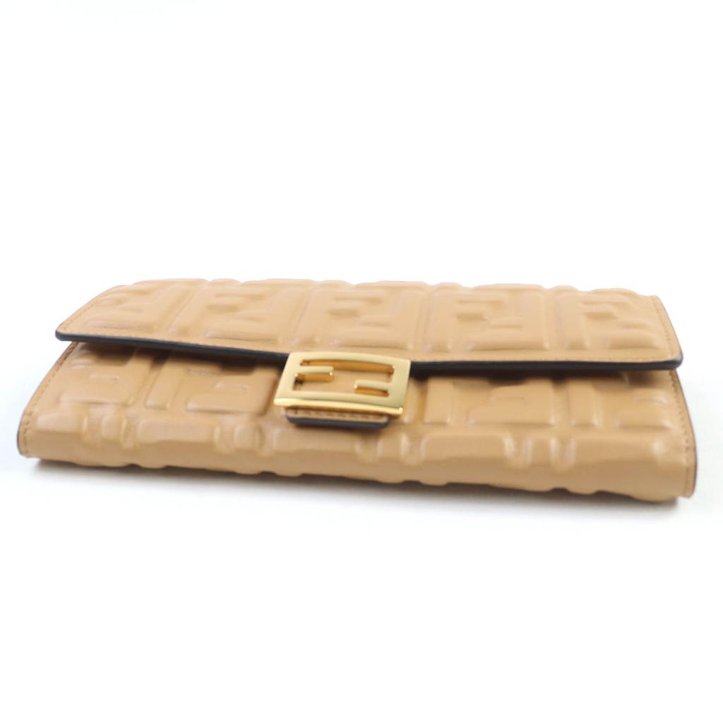 Fendi Кошелек FFMetal Багет Континентальный Кожаный Длинный Кошелек с 3D FF 8M0251 Б/У