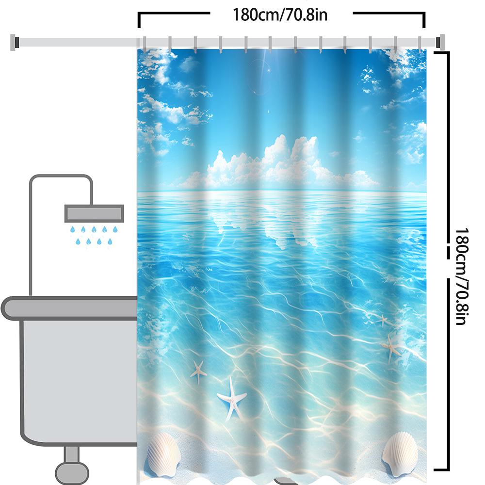 Beach Shells Starfish Bathroom Shower Curtain Waterproof Fabric Bathroom Curtain With 12 Hooks Sunflower Home Deco Free Ship