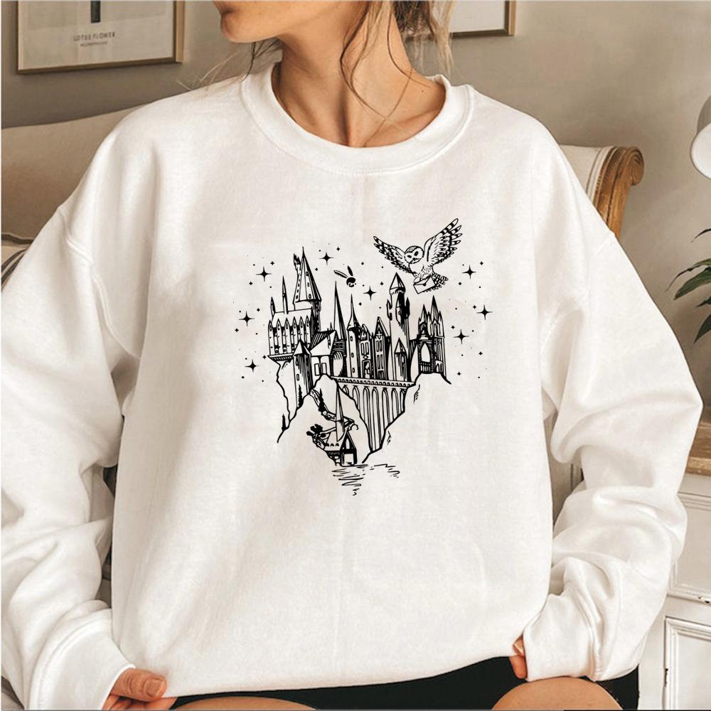 Wizard Castle Sweatshirt Believe In Magic Hoodies Magical School Sweatshirts Women Long Sleeve Pullover Wizard School Hoodie Top