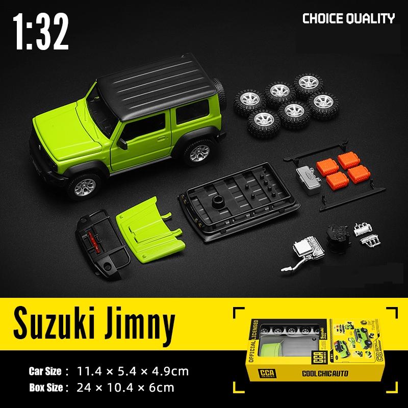 Масштаб 1/32 Внедорожник Suzuki Jimny Собранная Модифицированная Модель Игрушечной Машинки Литой Сплав Миниатюра Свободные Колеса Коллекция Подарок для Мальчиков Детей
