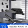 White Mechanical Arm Dual-Screen Laptop Stand: Liftable, Rotatable, and Suspended Cantilever Riser.