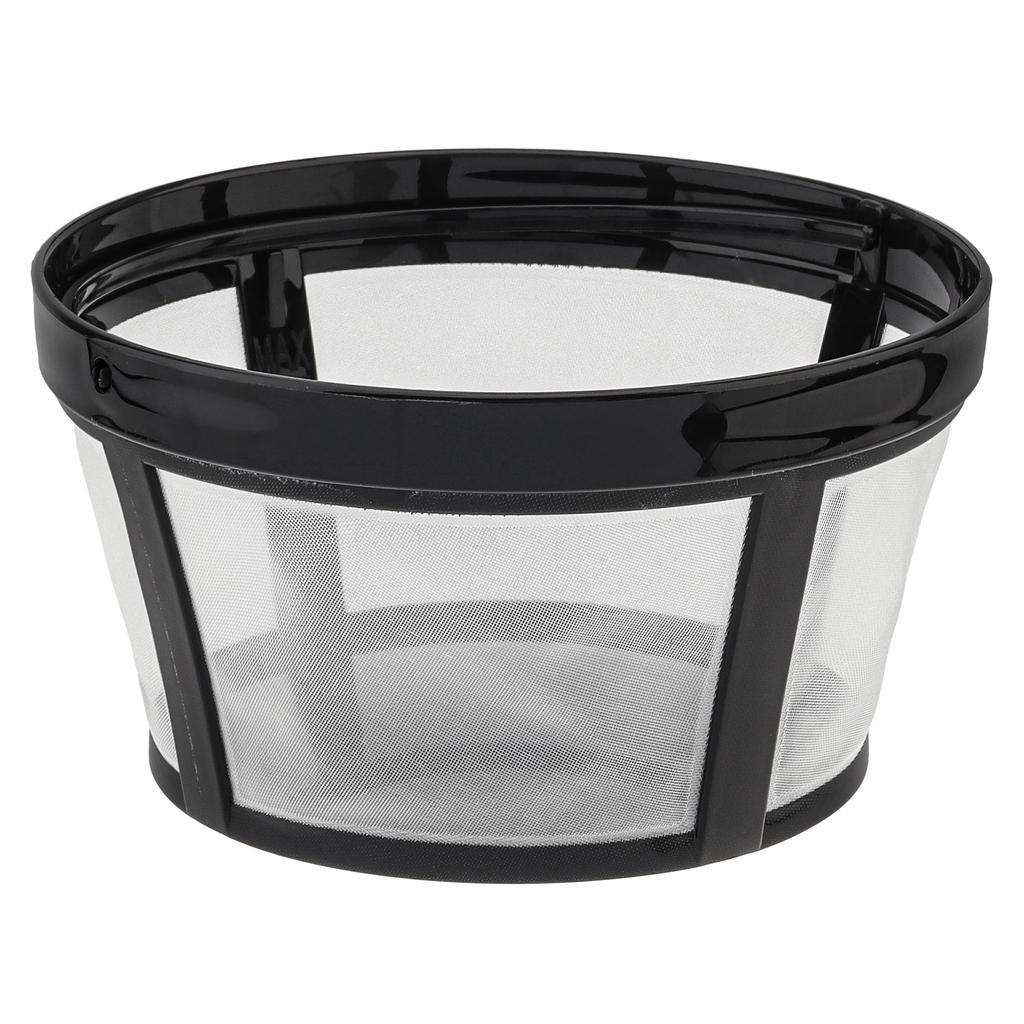 2 Pcs Solid Bottom Reusable Nylon Net Basket Coffee Maker Filter for Mr. Coffee with Brush and Scoop, 8-10 Cups Washable Strainer