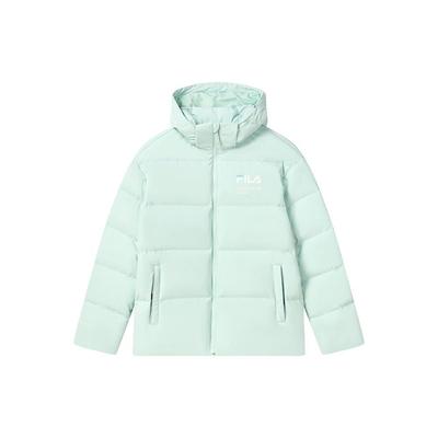 Fila Пуховик с капюшоном на молнии с логотипом-буквой, унисекс, верхняя одежда, нильско-зеленый F51U349902A-LG