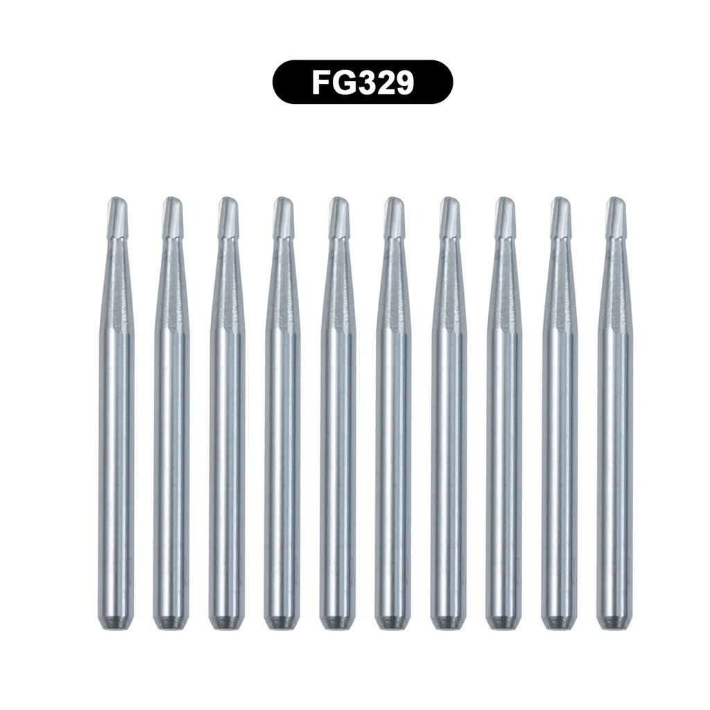 10Pcs/Box WellCK FG Dental Carbide Burs Dia 1.6mm For High Speed Tungsten Steel Burs FG330 FG556 FG245 FG34
