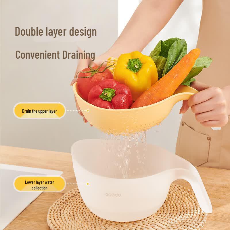 Ecoco Double-Layer Kitchen Draining Basket